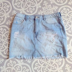 Forever 21 fringe denim skirt